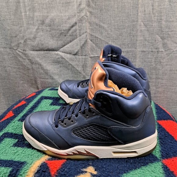 Nike Air Jordan 5 Retro Navy Mens Basketball Shoes 136027-416 Size 10.5